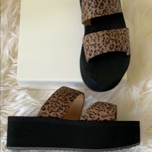 Leopard print platforms